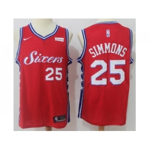 Nike Philadelphia 76ers #25 Ben Simmons Red NBA Swingman Jersey