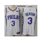 Nike Philadelphia 76ers #3 Allen Iverson White NBA Authentic Association Edition Jersey