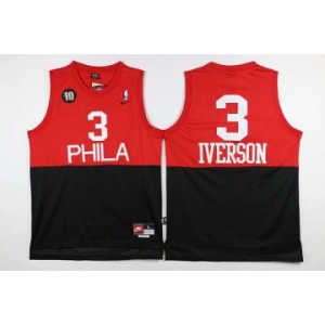 nba jersey philadelphia 76ers #3 iverson red-black[2016 new 10th]