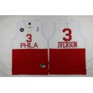 nba jersey philadelphia 76ers #3 iverson white-red[2016 new 10th]