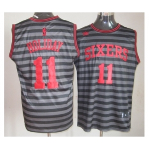 nba philadelphia 76ers #11 holiday grey[black strip]