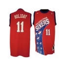 nba philadelphia 76ers #11 holiday red[swingman 30 revolution]