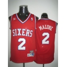 nba philadelphia 76ers #2 malone red