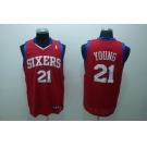 nba philadelphia 76ers #21 young regular red