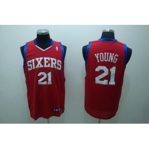 nba philadelphia 76ers #21 young regular red