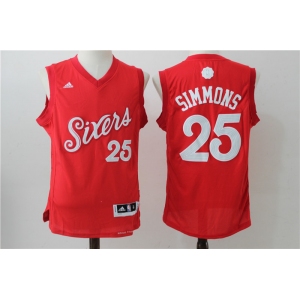 nba philadelphia 76ers #25 simmons red [2016 Christmas edition]