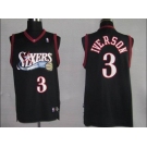 nba philadelphia 76ers #3 iverson black (fans edition)