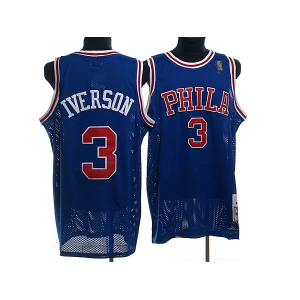 nba philadelphia 76ers #3 iverson blue