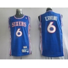 nba philadelphia 76ers #6 erving blue