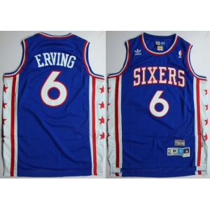 nba philadelphia 76ers #6 erving blue(fans edition)