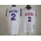 nba philadelphia 76ers #76 malone white