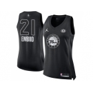 Women Nike Philadelphia 76ers #21 Joel Embiid Black NBA Jordan Swingman 2018 All-Star Game Jersey