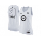 Women Nike Philadelphia 76ers #21 Joel Embiid White NBA Jordan Swingman 2018 All-Star Game Jersey