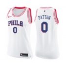 Women's Nike Philadelphia 76ers #0 Justin Patton Swingman White Pink Fashion NBA Jersey