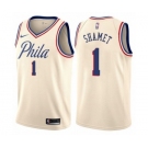 Women's Nike Philadelphia 76ers #1 Landry Shamet Swingman Cream NBA Jersey - City Edition