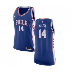 Women's Nike Philadelphia 76ers #14 Shake Milton Swingman Blue NBA Jersey - Icon Edition