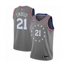 Women's Nike Philadelphia 76ers #21 Joel Embiid Swingman Gray NBA Jersey - City Edition