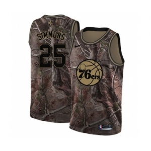 Women's Nike Philadelphia 76ers #25 Ben Simmons Swingman Camo Realtree Collection NBA Jersey