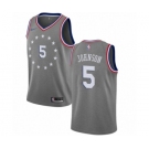 Women's Nike Philadelphia 76ers #5 Amir Johnson Swingman Gray NBA Jersey - City Edition