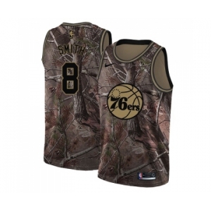 Women's Nike Philadelphia 76ers #8 Zhaire Smith Swingman Camo Realtree Collection NBA Jersey