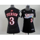 women nba philadelphia 76ers #3 iverson black