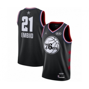 Youth Jordan Philadelphia 76ers #21 Joel Embiid Swingman Black 2019 All-Star Game Basketball Jersey
