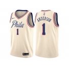 Youth Nike Philadelphia 76ers #1 Justin Anderson Swingman Cream NBA Jersey - City Edition