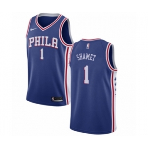 Youth Nike Philadelphia 76ers #1 Landry Shamet Swingman Blue NBA Jersey - Icon Edition