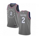 Youth Nike Philadelphia 76ers #2 Moses Malone Swingman Gray NBA Jersey - City Edition