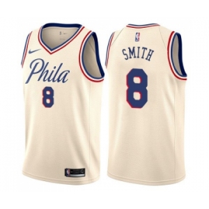 Youth Nike Philadelphia 76ers #8 Zhaire Smith Swingman Cream NBA Jersey - City Edition