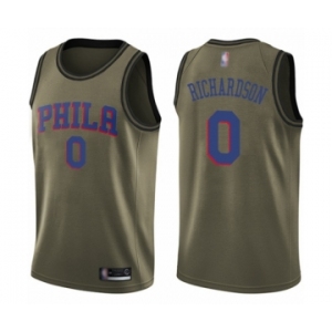 Youth Philadelphia 76ers #0 Josh Richardson Swingman Green Salute to Service Basketball Jersey