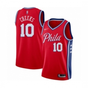 Youth Philadelphia 76ers #10 Maurice Cheeks Swingman Red Finished Basketball Jersey - Statement Edition