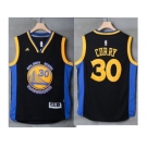 Golden State Warriors #30 Stephen Curry Black Blue Stitched NBA Jersey