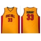 Golden State Warriors #33 Kevin Durant Gold Oak Hill Academy High School Stitched NBA Jersey