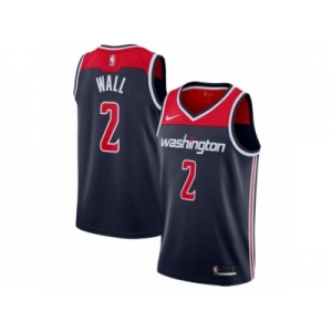 Men Nike Washington Wizards #2 John Wall Authentic Navy Blue NBA Jersey Statement Edition