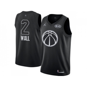 Men Nike Washington Wizards #2 John Wall Black NBA Jordan Swingman 2018 All-Star Game Jersey