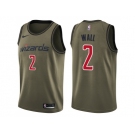 Men Nike Washington Wizards #2 John Wall Green Salute to Service NBA Swingman Jersey