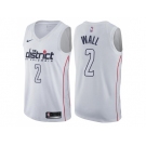 Men Nike Washington Wizards #2 John Wall White NBA Swingman City Edition Jersey