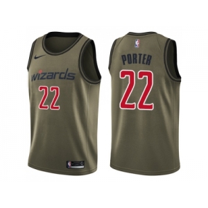 Men Nike Washington Wizards #22 Otto Porter Green Salute to Service NBA Swingman Jersey