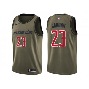 Men Nike Washington Wizards #23 Michael Jordan Green Salute to Service NBA Swingman Jersey