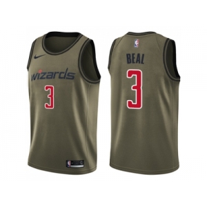 Men Nike Washington Wizards #3 Bradley Beal Green Salute to Service NBA Swingman Jersey
