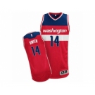 Men's Adidas Washington Wizards #14 Jason Smith Authentic Red Road NBA Jersey