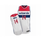 Men's Adidas Washington Wizards #14 Jason Smith Authentic White Home NBA Jersey