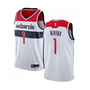 Men's Nike Washington Wizards #1 Austin Rivers Swingman White NBA Jersey - Association Edition