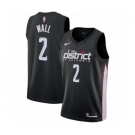 Men's Nike Washington Wizards #2 John Wall Authentic Black NBA Jersey - City Edition