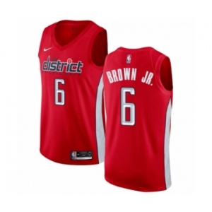 Men's Nike Washington Wizards #6 Troy Brown Jr. Red Swingman Jersey - Earned Edition