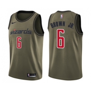 Men's Nike Washington Wizards #6 Troy Brown Jr. Swingman Green Salute to Service NBA Jersey