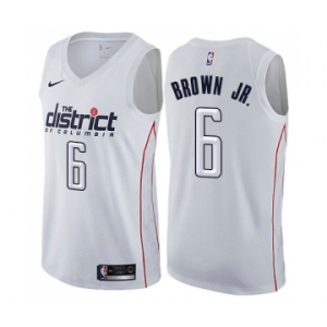 Men's Nike Washington Wizards #6 Troy Brown Jr. Swingman White NBA Jersey - City Edition