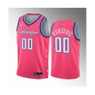 Men's Washington Wizards #00 Tristan Vukcevic Pink 2023 Draft City Edition Stitched Jersey