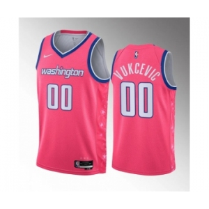 Men's Washington Wizards #00 Tristan Vukcevic Pink 2023 Draft City Edition Stitched Jersey